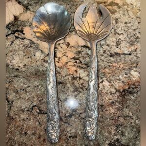 Arthur Court Silver Accents with Industrial Vintage Charm 1990 Salad Serving
